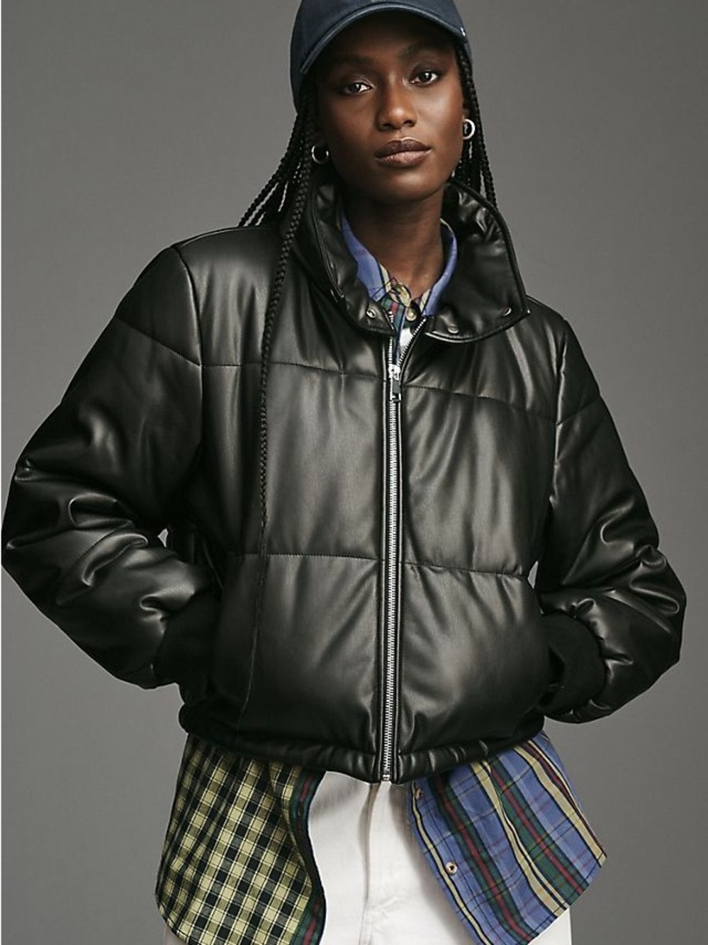 Very Gently Preowned Anthropologie Vegan Leather Puffer Jacket